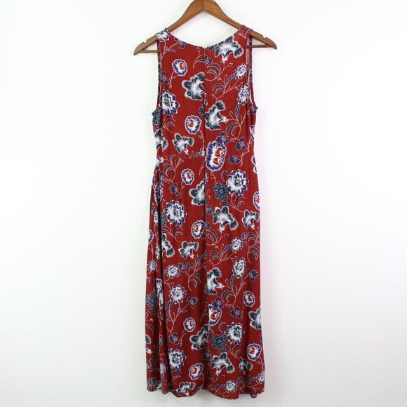 Astr The Label Tie Front Floral Midi Dress Burgundy Size M - Picture 7 of 8
